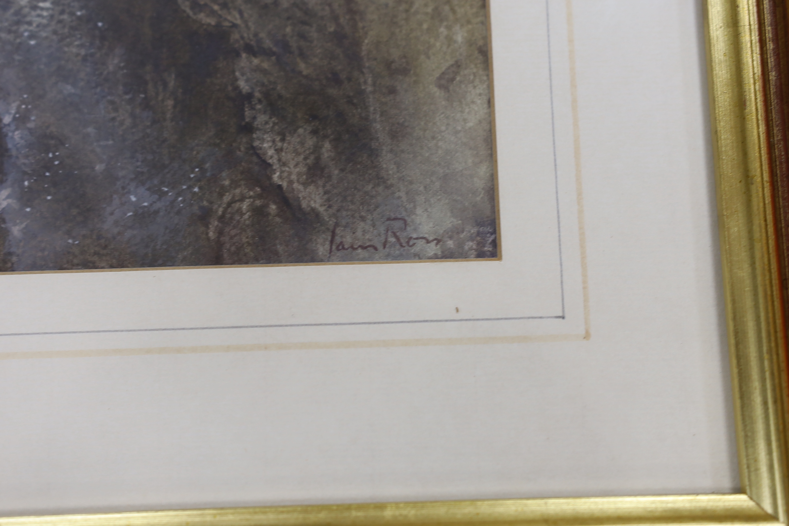 Iain Ross (20th. C), watercolour, 'Last drive of the day', signed, 35 x 25cm